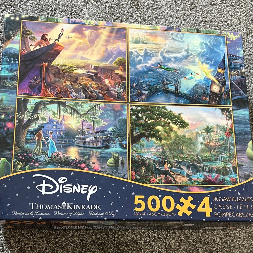 BNWT Disney Thomas Kinkade 500-pc Puzzle Collection w/4 puzzles!